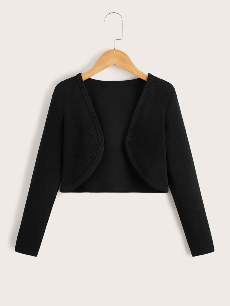 SHEIN سترة Tween Girl ذات اللون البسيط