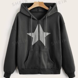 Zip Hoodie من ROMWE Grunge Punk StaR