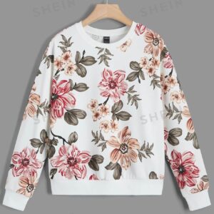 SHEIN LUNE سويت شيرت بطباعة زهور من