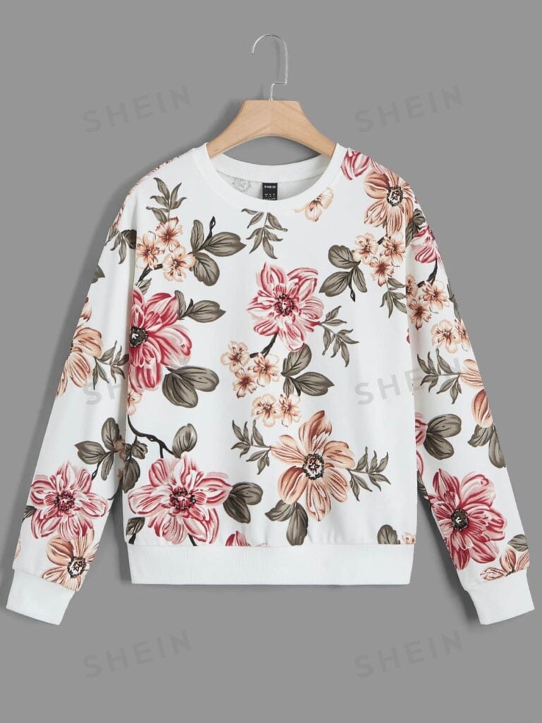 SHEIN LUNE سويت شيرت بطباعة زهور من