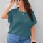 تي شيرت SHEIN LUNE Plus بأكمام جناح الخفاش