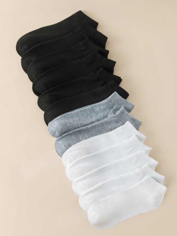12pairs Solid Ankle Socks