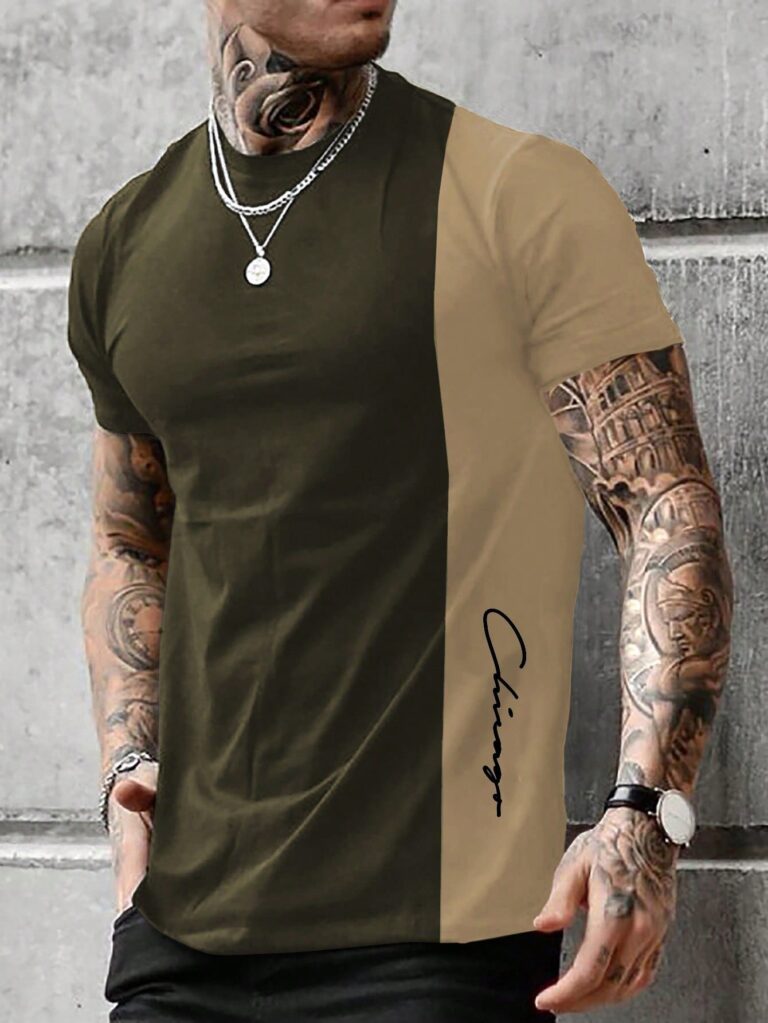 Manfinity Homme Men Two Tone Tee تيشيرت