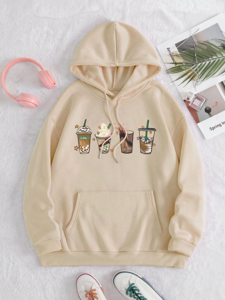 SHEIN EZwear Plus هودي ببطانة حرارية وجيب الكنغر وجيب الكنغر ورباط
