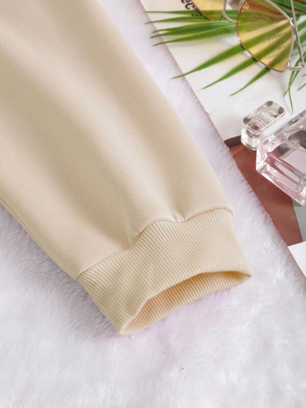 ⁦SHEIN EZwear Plus هودي ببطانة حرارية وجيب الكنغر وجيب الكنغر ورباط⁩ - الصورة ⁦4⁩