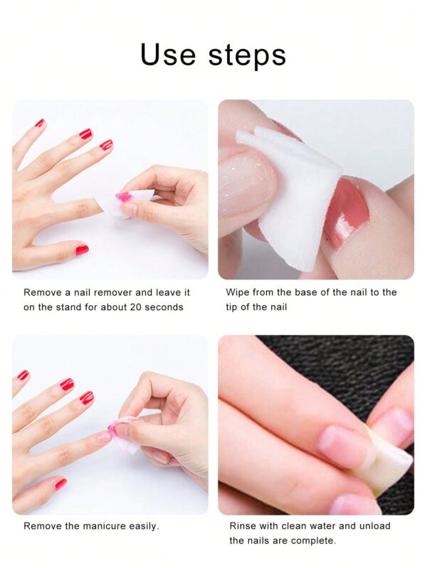 ⁦1box 32pcs Disposable Nail Polish Remover Pads, Non-damaging, Fruity Scented Nail Cleaning Wipes⁩ - الصورة ⁦5⁩