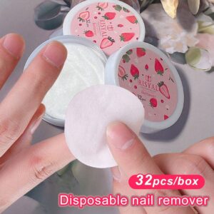 1box 32pcs Disposable Nail Polish Remover Pads