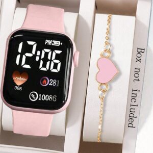 ساعة رياضية بأرقام LED مع سوار كريستال