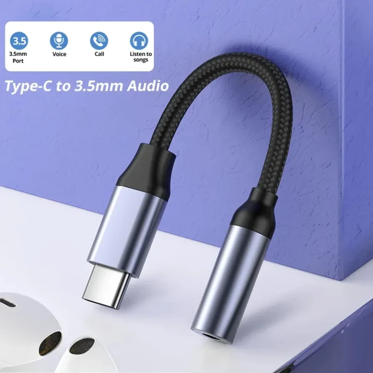 كابل محول USB Type C إلى جاك سماعة 3.5 مم، لتحويل الصوت الرقمي، مناسب لأجهزة سامسونج وشاومي وريدمى وPoco وPixel وهواوي وLG.